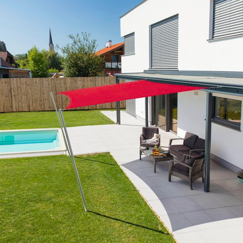 WINDHAGER Sonnensegel, Quadratisch - rot