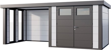 Telluria Gerätehaus »Classico«, BxHxT: 572 x 219 x 258 cm (Außenmaß inkl. Dachüberstand) - weiss