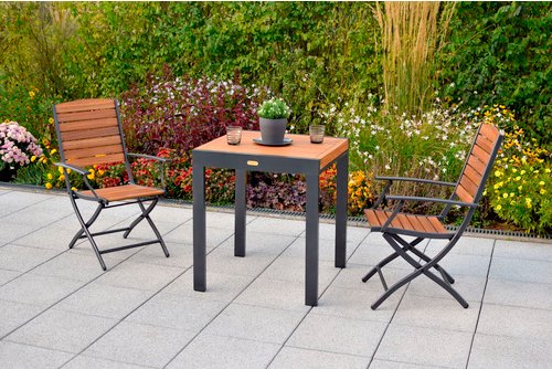 MERXX Gartenmöbelset »Santorin«, Metall, 3-teilig - braun