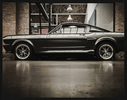 Thumbnail - ANY IMAGE Digitaldruck »Ford Mustang GT 500«, Rahmen: Buchenholz, Schwarz