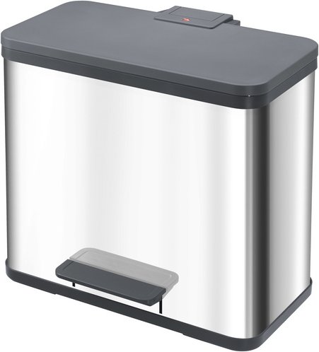 HAILO Abfalleimer »Öko duo plus L«, edelstahlfarben, mit Softclose, 26 l - silberfarben