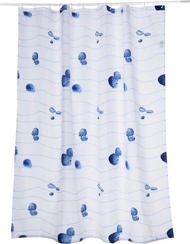 KLEINE WOLKE Duschvorhang »Miami«, BxH: 180 x 200 cm, Muscheln, blau