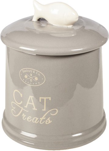 HEIM Banbury-Katze-Keramik-Futterbox 1,85 l - grau