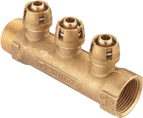 CORNAT Verteiler, 1", Messing - goldfarben