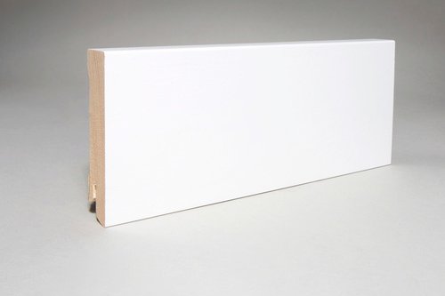 Sockelleiste, Länge: 240 cm, eckig/modern, weiß - weiss