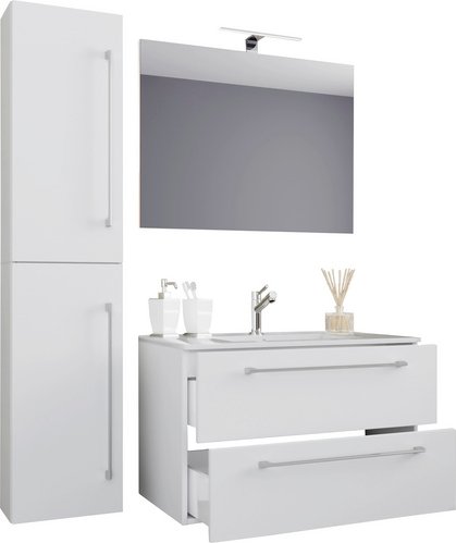 VCM Badmöbel-Set »Badinos«, 4-teilig, mit Spiegel - weiss