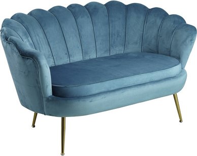 SalesFever Muschelsofa, Höhe: 78 cm, blau/goldfarben