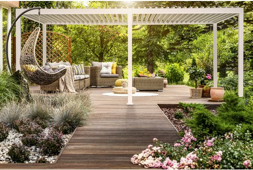 Mr. GARDENER Pergola »Deluxe 111«, BxH: 591 x 250 cm, weiß - weiss