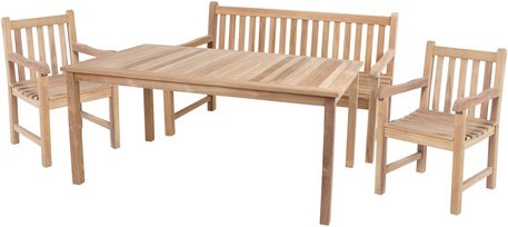 GARDEN PLEASURE Tischgruppe »SOLO«, 4-tlg., Braun, Holz