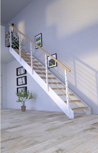 STARWOOD Systemtreppe »Kos«, Metall, 13 Stufen, max. Geschosshöhe 280 cm - braun