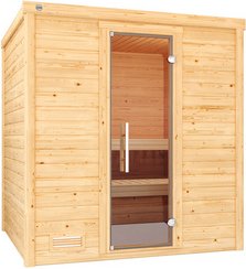 WEKA Massivholzsauna »BERGEN 2«, 6 Personen, inkl. 7,5 kW Ofen mit externer Steuerung - braun