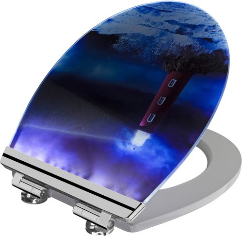 CORNAT WC-Sitz »LED«, MDF, Reversed Edge, mit Softclose-Funktion - blau