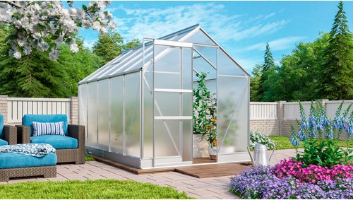 VITAVIA Gewächshaus »Apollo Plus 6200«, BxHxL: 195 x 209,5 x 131 cm - silberfarben