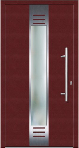 KNOCK Flügelüberdeckende Kunstoff-Haustür »Terra«, purpur - rot