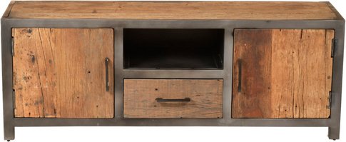 Flowerbox Beistelltisch - blau | braun | orange