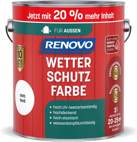 Thumbnail - RENOVO Wetterschutzfarbe - weiss