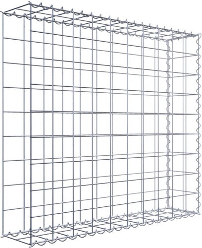 Gabiona Gabione, silbergrau, Maschenweite 10 cm x 10 cm, Spirale - silberfarben