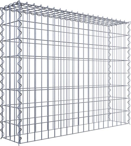 Thumbnail - Gabiona Gabione, silbergrau, Maschenweite 5 cm x 10 cm, Spirale - silberfarben