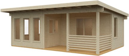 SKANHOLZ Gartenhaus »Arnheim«, BxHxT: 720 cm x x 539 (Außenmaße inkl. Dachüberstand) - beige