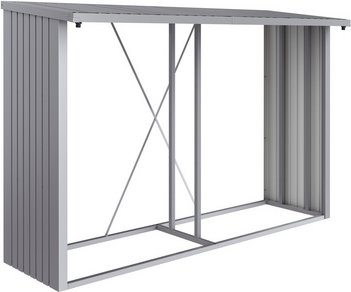 BIOHORT Kaminholzlager »Woodstock«, BxHxL: 300,7 x 199 x 102 cm, silber-metallic - grau