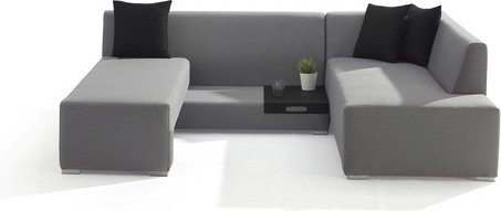 GARDEN PLEASURE Gartenmöbel »Wellington«, 5 Sitzplätze, Aluminium/Kunststoff/Polyester, inkl. Auflagen - grau