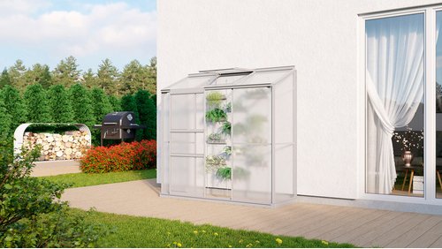 VITAVIA Gewächshaus »Styx Plus 1300«, BxHxL: 690 x 188 x 193 cm - silberfarben