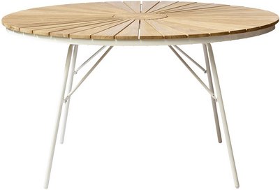 Cinas Gartentisch »Ellen «, ØxH: 130 cm x 74 cm, Teakholz, klappbar, Weiß - weiss