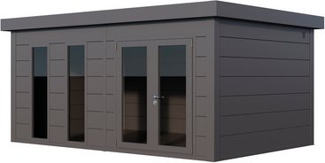 Telluria Gerätehaus »Luminato«, BxHxT: 568 x 265 x 388 cm (Außenmaß inkl. Dachüberstand) - silberfarben