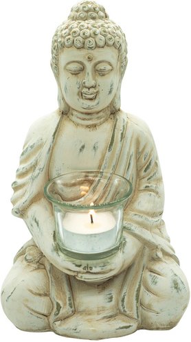 NOOR living Buddha, BxH: 12,5 x 24,2 cm, Terrakotta, beige