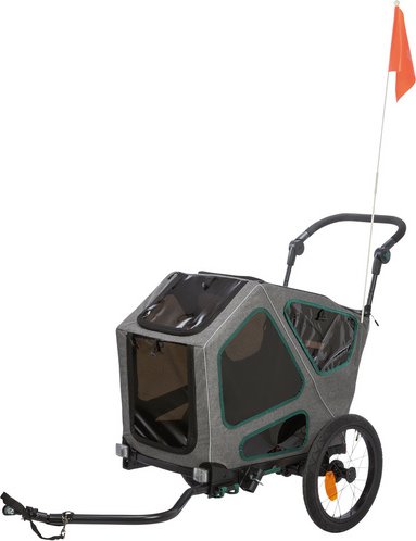 Hundeanhänger, S, 64x92x80/130 cm, grau/salbei - grau | gruen