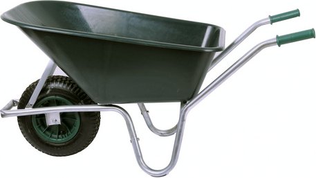 SZAGATO Schubkarre, HxL: 70 x 130 cm, 90 l, Kunststoff-Mulde - gruen