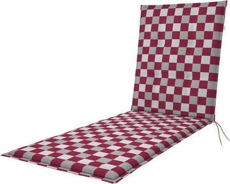 DOPPLER Auflage »Living«, BxL: 60 x 195 cm, mit Dekor-Muster, rot/weiß/grau, für Gartenliegen - rot | weiss | grau