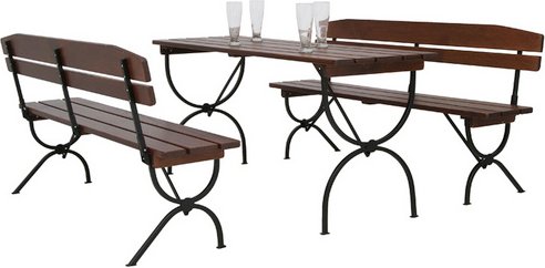 FUN STAR Gartenmöbelset »Bavaria«, 3er-Set, Stahl - braun