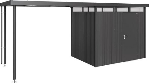 BIOHORT Seitendach »HighLine«, Stahlblech/Edelstahl, B x T x H: 282 x 195 x 222 cm - grau