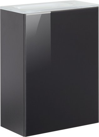 Thumbnail - FACKELMANN Waschplatz-Set »SBC«, 45cm rechts Anthrazit/Anthr.Glas - grau