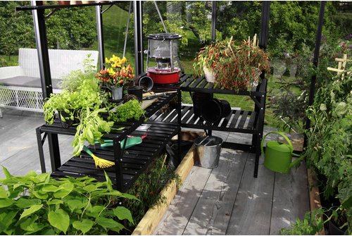 Thumbnail - VITAVIA Pflanztisch, BxL: 53,76 x 121,04 cm, Aluminium - schwarz