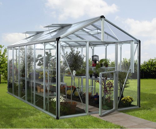 VITAVIA Gewächshaus »Zeus Plus 11900«, BxHxL: 195 x 197 x 131 cm - silberfarben