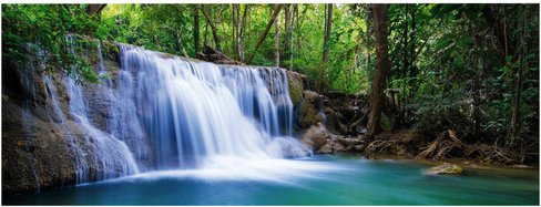 mySPOTTI Badrückwand »Waterfall«, BxH:120 cm x 45 cm, blau