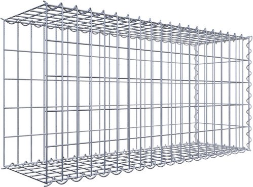 Gabiona Gabione, silbergrau, Maschenweite 5 cm x 10 cm, Spirale - silberfarben