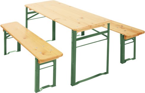 Pinolino Kinderfestzeltgarnitur »Sepp«, 4 Sitzplätze, kiefernholz/Metall - braun