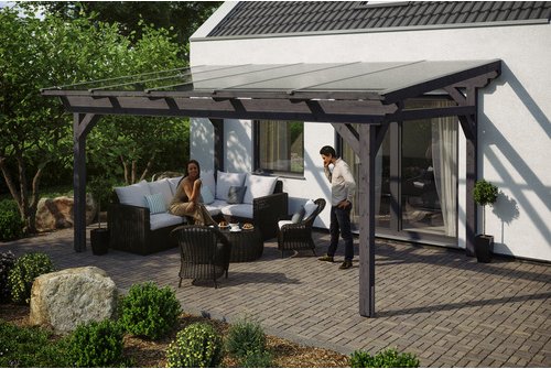 SKANHOLZ Terrassenüberdachung »Sanremo«, Breite: 541 cm, Dach: Polycarbonat (PC), schiefergrau