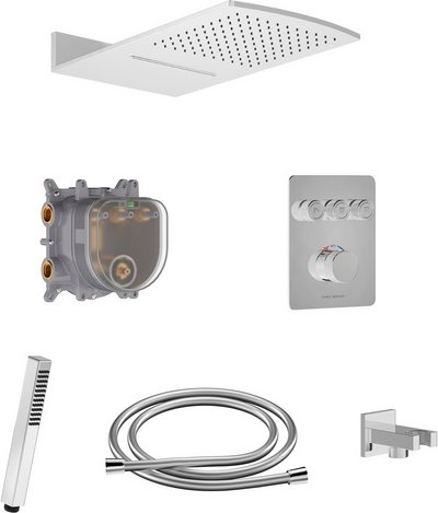 Chris Bergen Duschsystem Unterputz „Aquatronic", chrom - silberfarben