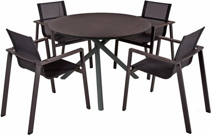 GARDEN PLEASURE Tischgruppe »SOPHIA«, 5-tlg., Schwarz, Aluminium, Kunststoff