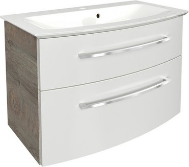 FACKELMANN Badmöbel-Set »B.style«, Nature-Oak/weiss, 2-teilig, BxHxT: 83,2 x 54,3 x 47,8 cm