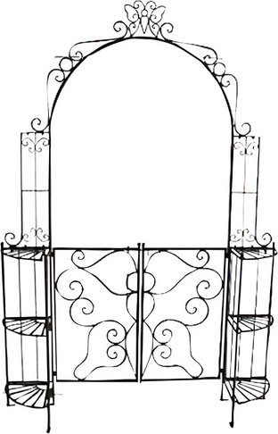 GARDEN PLEASURE Rosenbogen »Laki«, B x T x H: 29 x 156 x 233 cm, Stahl, schwarz