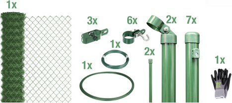 Gust. Alberts GmbH & Co. KG Set Maschendrahtzaun zum Einbetonieren, Breite: 1500cm, grün - gruen