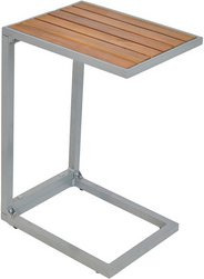 MERXX Beistelltisch »Cee«, BxHxT: 32 x 61,5 x 41,5 cm, Aluminium/Akazie - braun