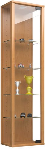 VCM Vitrine »Stano Mini«, mit LED-Beleuchtung, BxH: 33 x 113 cm, Holzwerkstoff/Glas - braun