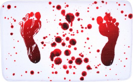 Sanilo Badteppich, weiß, Polyester, mit Blood Feet - weiss