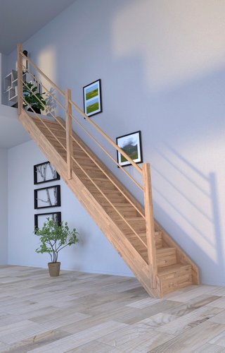 STARWOOD Systemtreppe »Mykonos«, Eichenholz, 13 Stufen, max. Geschosshöhe 280 cm - braun